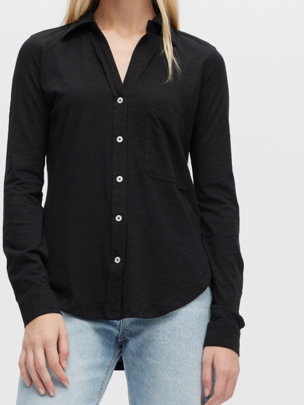 CHRLDR CHRLDR Amrat Jersey Blouse in washed black. sz Small
